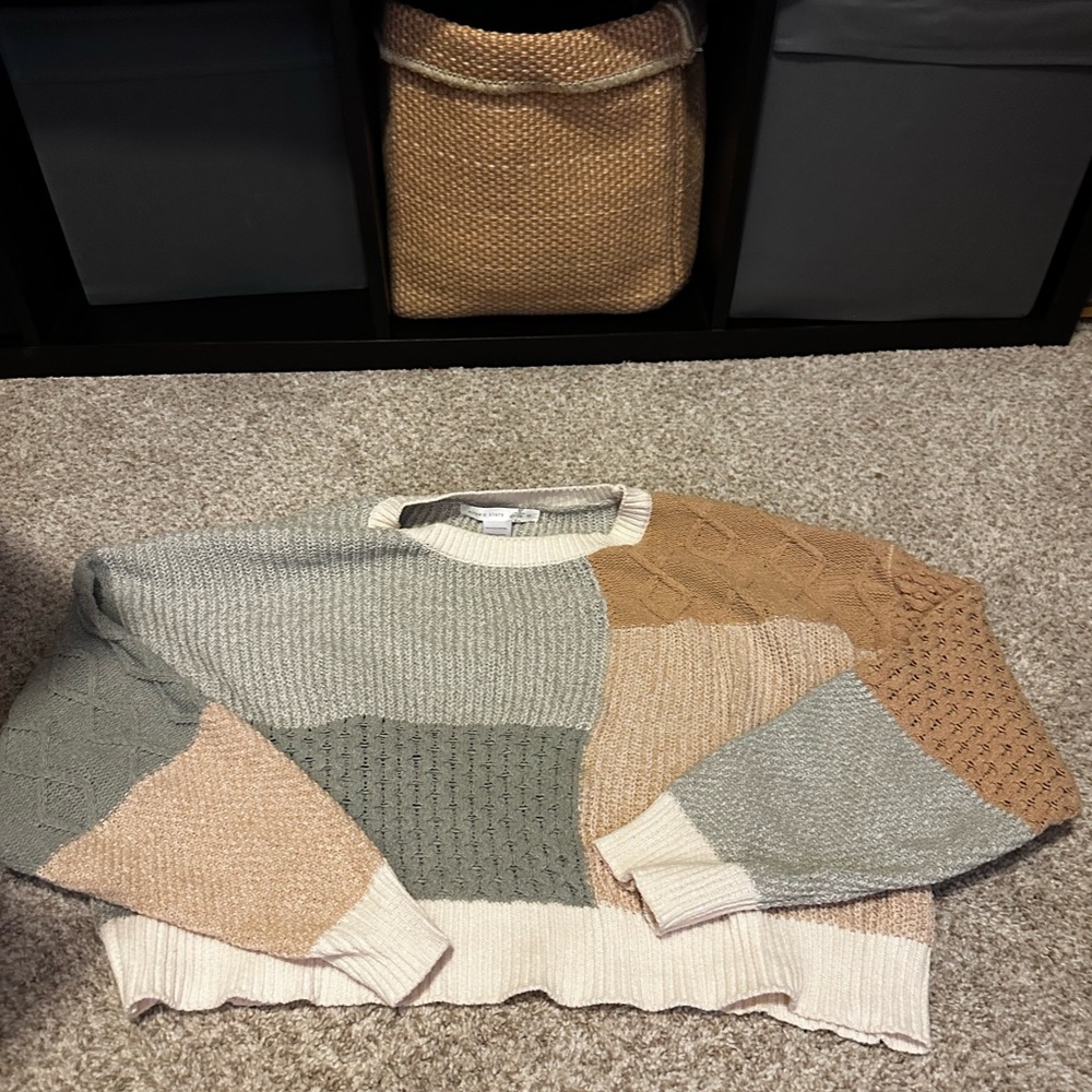 Altar'd State Multicolor Patchwork Sweater